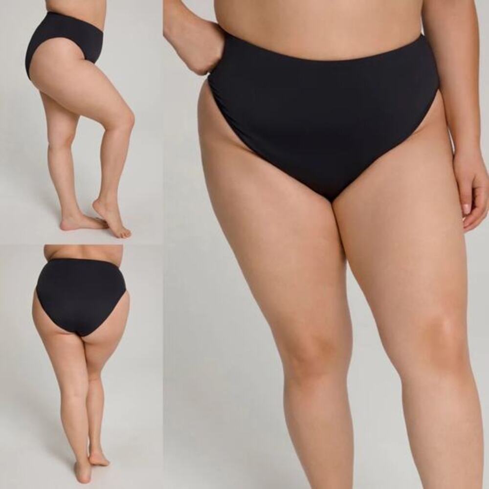 Good American Good Waist Swim Bottom Bikini Black‎ GA 6 3XL